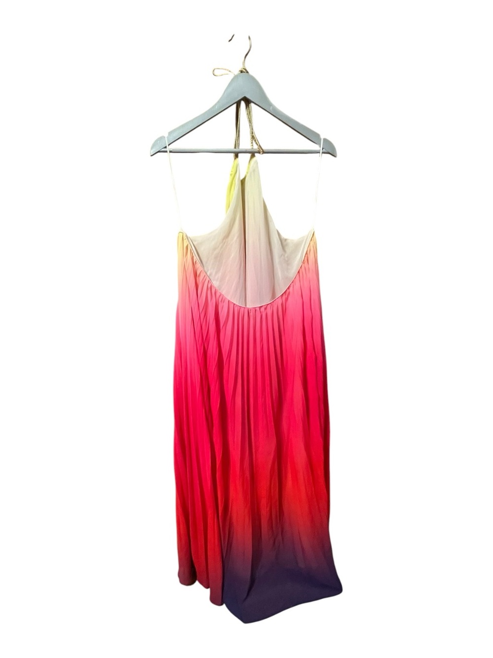 Fashion Nova Sunset Ombre Pleated Backless Halter Maxi Dress Size 1X - Picture 3 of 6